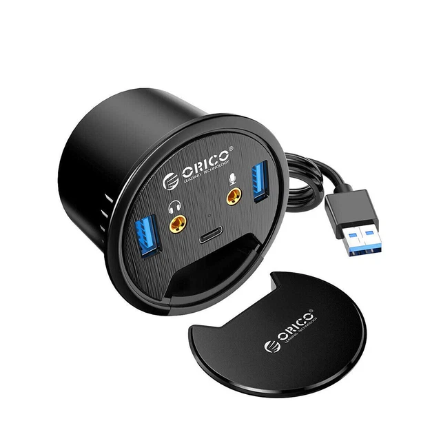 Simpeak Caricatore da Tavolo Incassato 4 Porte 30W PowerPort 4 Alimentatore Multi-Porta