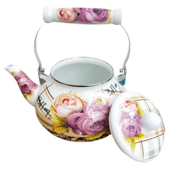 Enamel Water Kettle Vintage Tea Kettle Enamel Teapot Household Water Boiling