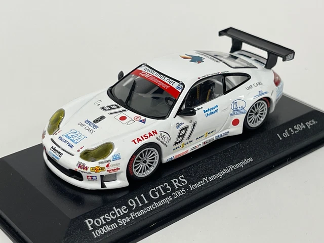 Porsche 911 GT3 RSR 2004 Rouge FIA GT - Minichamps 1/18, état Neuf, Rare