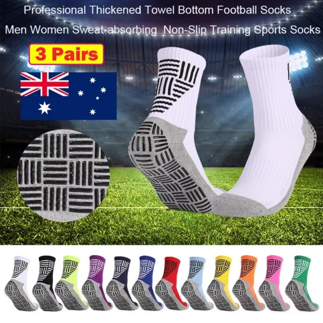 3 Pairs Sports Socks Anti-Slip Skid Hospital Soccer Basketball Football Training