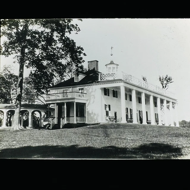 Vtg Magic Lantern Glass Slide Photo Mount Vernon