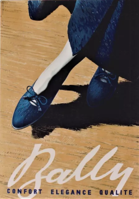 Original vintage poster BALLY SHOES ELEGANT FASHION 1936