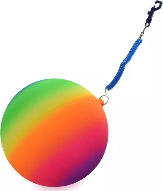 KandyToys 24cm Neon Rainbow Ball With Keychain