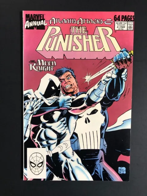 Punisher Annual 2 (1989) - 1st Battle vs. Moon Knight - MCU - See Pics!
