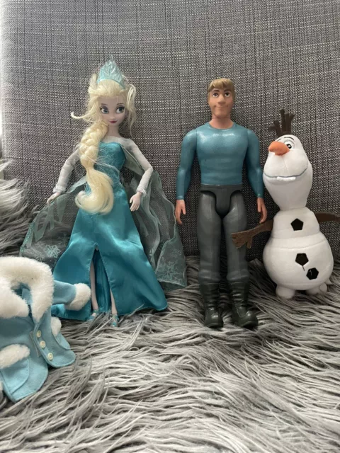 DISNEY FROZEN Elsa & Kristoff Dolls Olaf