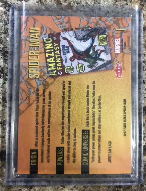 Tarjeta coleccionable Fleer Ultra Marvel Spider-Man 2017 juego base completo - #1-00-nm! 2