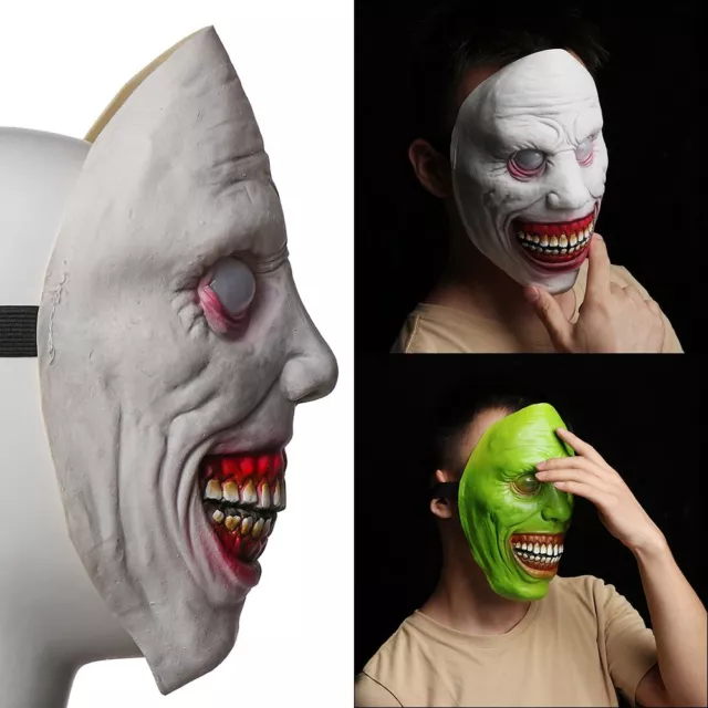 Party Face Funny Creepy Smiling Demon Horror Halloween Cosplay Prop Scary Latex