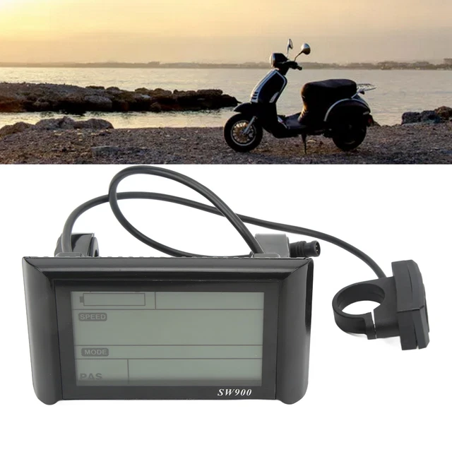 SW900 EBike Display 24V 36V 48V Electric Bicycle Screen Panel Speedometer LCD Display 7 Pin Connector, Diameter 22mm - View #4