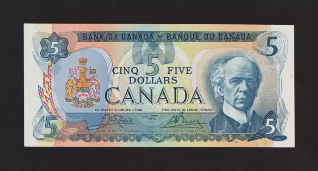 Canada Bank Note  1979  $5   Crow Bouey   A U