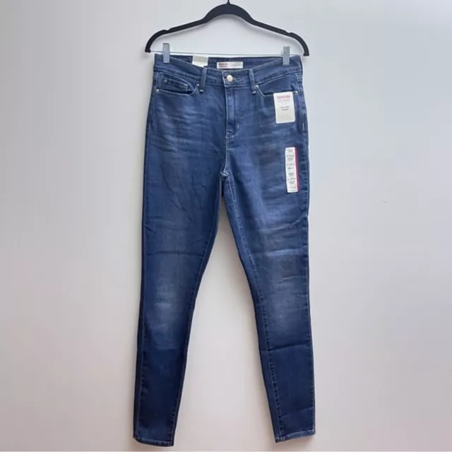 Signature Levi Strauss High Rise Skinny Dark Denim Wash Jeans Size 8L W29 L32