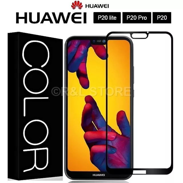 PELLICOLA VETRO TEMPERATO CURVO 3D per Huawei P20/Lite/Pro COPERTURA TOTALE FULL