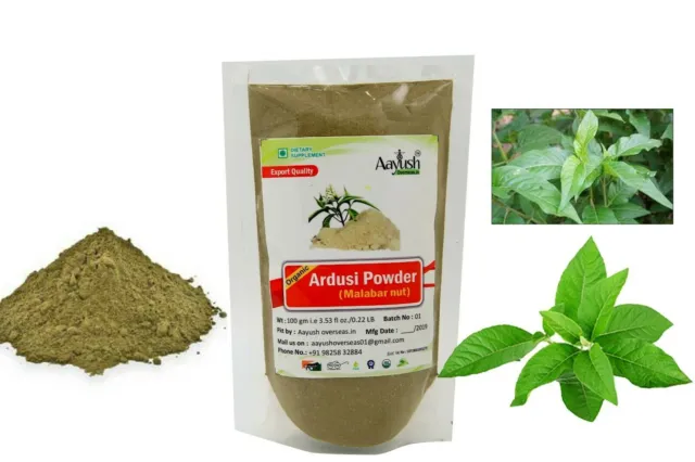 Ardusi Powder (Malabar Nut) Vasica Herbal Churna, Pure & Natural, Organic -...