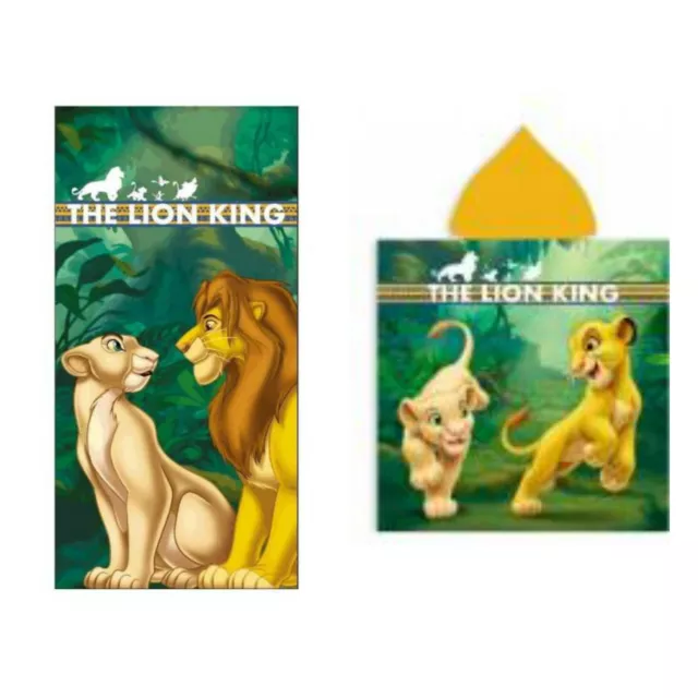 Serviette De Plage Roi Lion Avec poncho de bain Disney