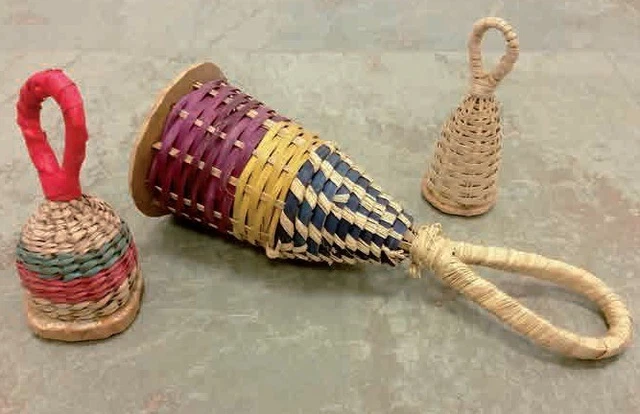 Lot de 3 caxixi 1 mini + 1 moyen + 1 grand modèle. Fabrication artisanale