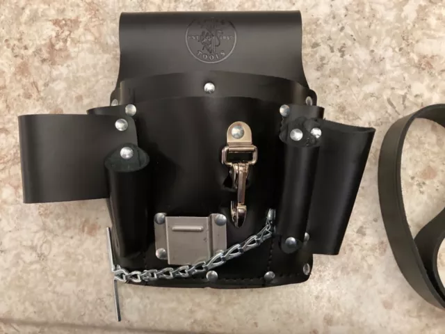 Klein Tools 5178 Pocket Tool Pouch, Leather, Tunnel Loop Belt Connection, Black Klein Tools 5178 Pocket Tool Pouch, Leather, Tunnel Loop Belt Connection, Black