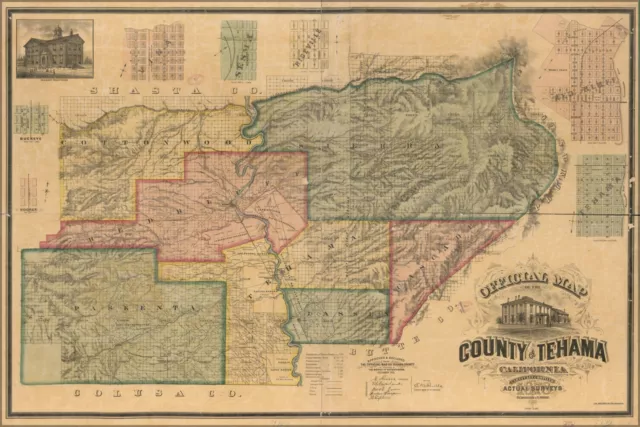 Poster, Many Sizes; Map Of The County Of Tehama, California 1878