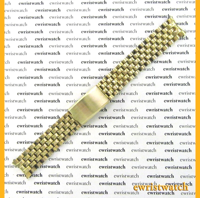 Vintage 60's JB Champion 14K GF Bullet & Brick Link Bracelet 17.2mm Curved Ends