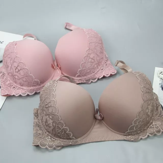 UK Size Sexy Lace Full Coverage Push up Underwired Padded Bra Lingerie 36-44 C