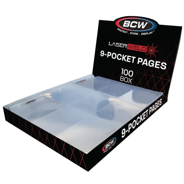 *NEW* Case  1000 BCW 9-Pocket Pages LASERWELD Card Storage  Album Binder Sheets