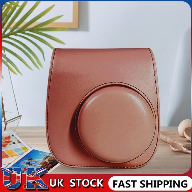 Instant Camera Bags PU Leather for Fujifilm Instax Mini 12/11/9/8 (Light Brown)