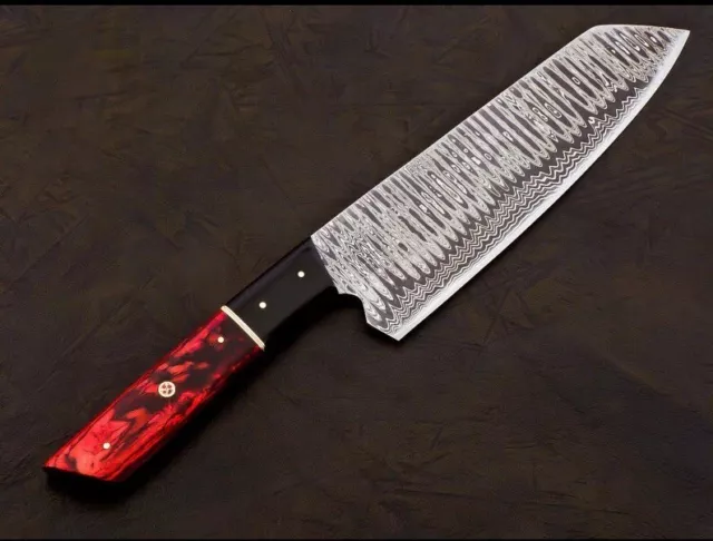 13”Handmade Damascus Chef Knife Hand Forged Japanese Bunka Kitchen Knife Butcher