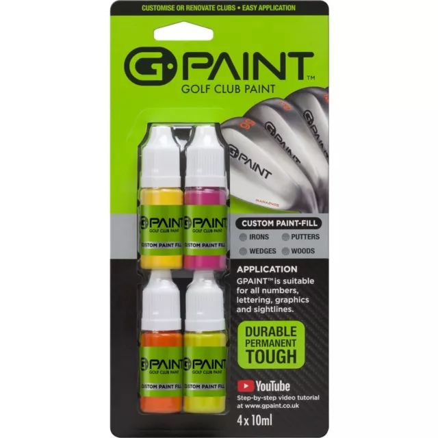 GPaint - Golf Club Infill Touch Up Paint - 4 Pack - Irons Woods Wedges Putters