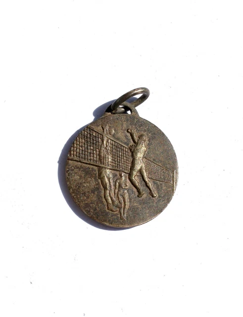 Médaille Ancienne Baseball En Argent 925 - Bijou Sport Vintage - Occasion