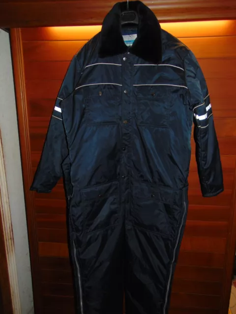 Vintage Sears Work Leisure One Piece Blue Snowmobile Suit Mens Size Large 42