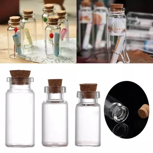 Empty Wishing Transparent With Cork Stopper Message Bottles Tiny Small