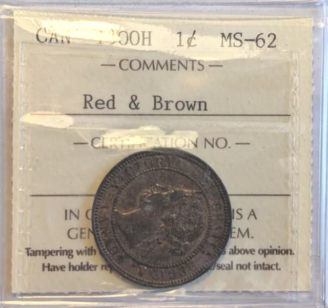 1900H Canada 1 Cent -  ICCS MS62 Red & Brown - XUZ 766