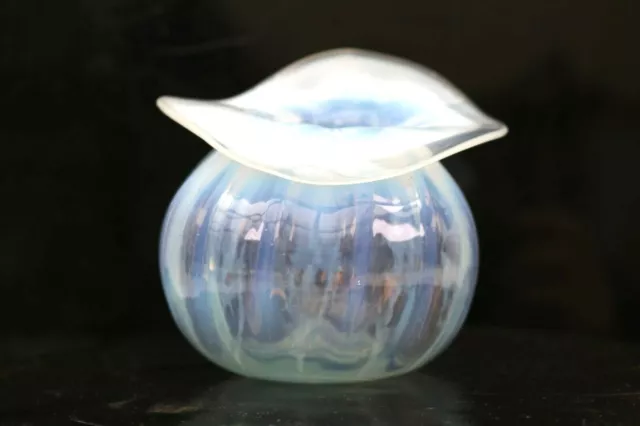 Stourbridge Glass Walsh Vaseline Small Jack in the Pulpit Vase Circa 1890
