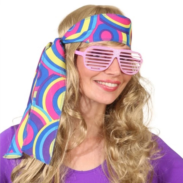 NET TOYS Hippie-Haarband Im 70er Jahre Stil – Bunt, Aus Polyester, Für Festival & Mottoparty