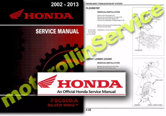 Honda SILVER WING 600 Service Manual FSC600 A 2006 2007 2008 Workshop Shop - USB