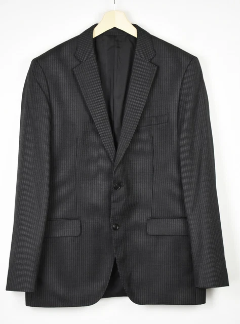 HUGO BOSS The Jam/Sharp Black Label Blazer Men US 40R Virgin Wool Pinstriped