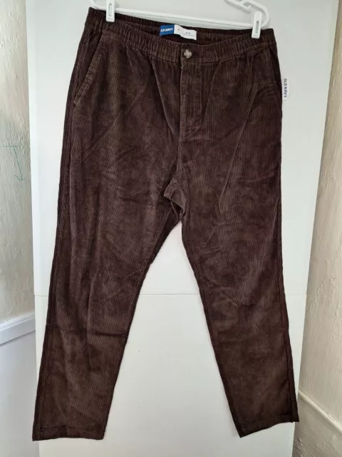 Old Navy Men's XL Dark Brown Slim Fit Comfort Waistband Corduroys NWT