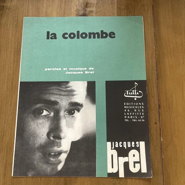 PARTITION/JACQUES BREL/LA COLOMBE EUR 5,00 PicClick FR