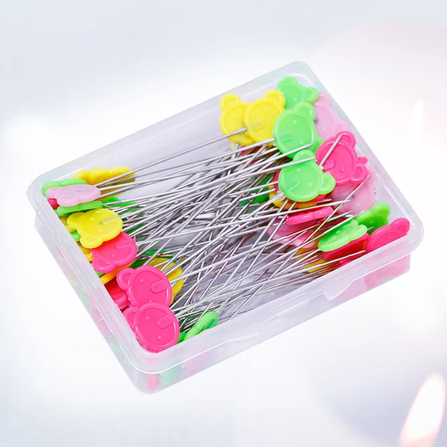 50 stücke diy nähen box bunte nette flache bärenkopf gerade bekleidungszubehör n