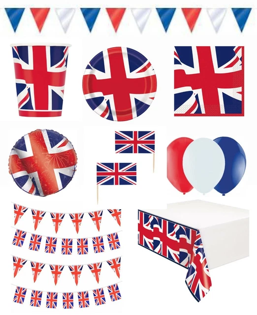UNION JACK BRITISH Party Tableware Decorations Queen's Platinum Jubilee