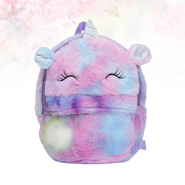 sac à en peluche colorée sac de rangement de licorne de dessin animé sac à
