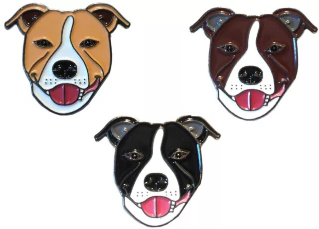 Set of Staffie Dog Badges Staffordshire Bull Terrier Metal Enamel Pin Badge Set