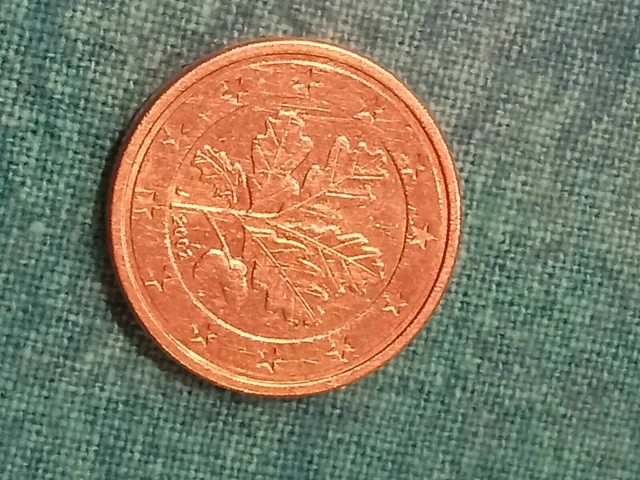 PIÈCE 1 CENTIME d’euro allemande feuille de chêne de 2002 EUR 8.000,00