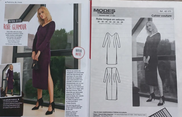 Patron De Couture Burda Mode Vintage - Robe Modèle 8349 - Tailles 38 à 48