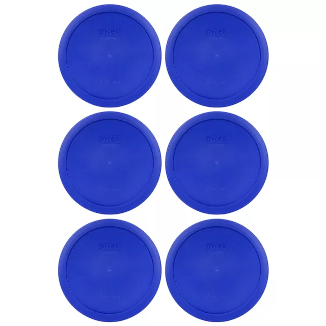 Pyrex 7402-PC 6/7 Cup Cadet Blue Round Plastic Storage Lid 6PK for Glass Bowl