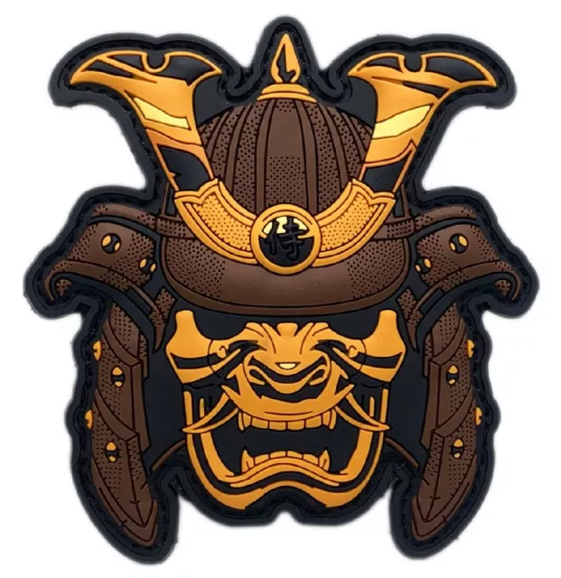 Morale Patch 3D PVC Rubber Samurai Warrior Skull Hook and Loop