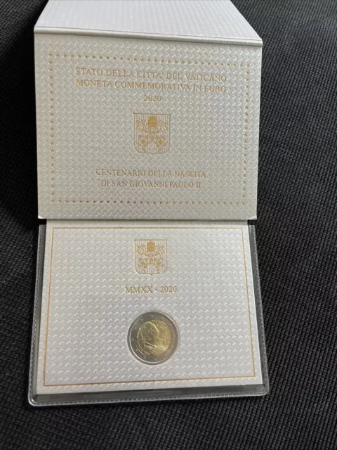 2 Euro 2020 Vatikan 100. Geburtstag Papst Johannes Paul II. st im Blister