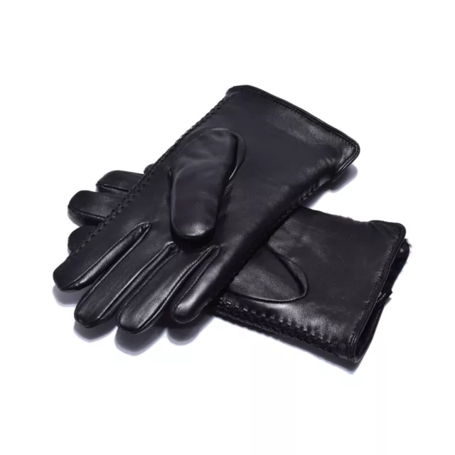 UGG Unisex Nappa Gloves Australia Premium Sheepskin Wool Women Men Mittens Black