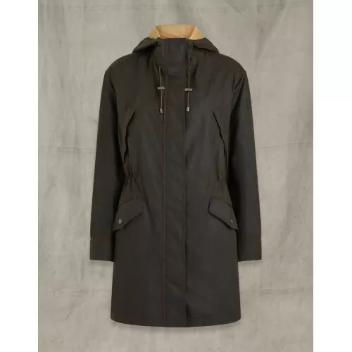 Belstaff Womens Waxed Parka Baywood Faded Olive UK8 IT40 RRP £575