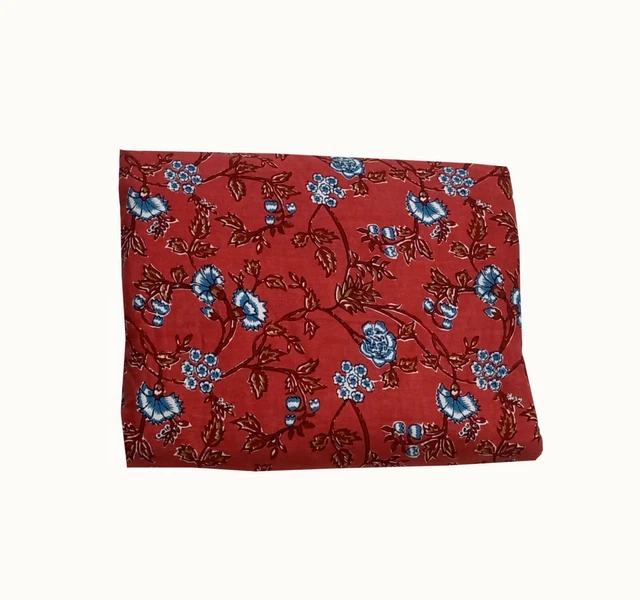 Floral Main Bloc Tissu Imprimé Coton Indien Couture Artisanat de Couture 2.3m