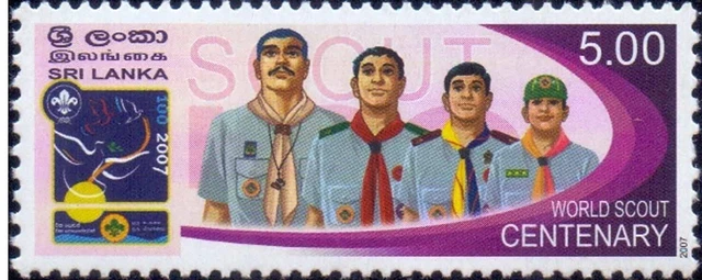 Sri Lanka 2007 Timbre Emblème du Centenaire du Scoutisme Mondial