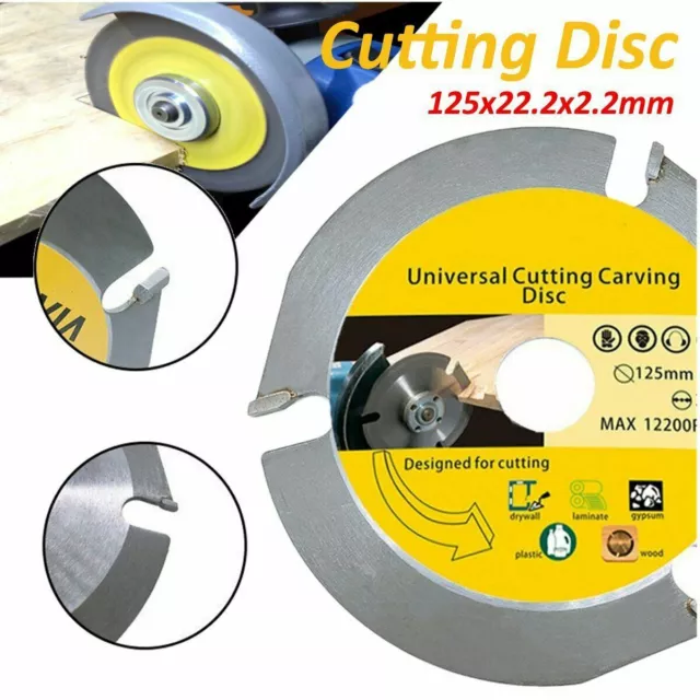 Circular Saw Blade 3T 125mm Wood Carving Disc Multitool Grinder Carbide Tipped